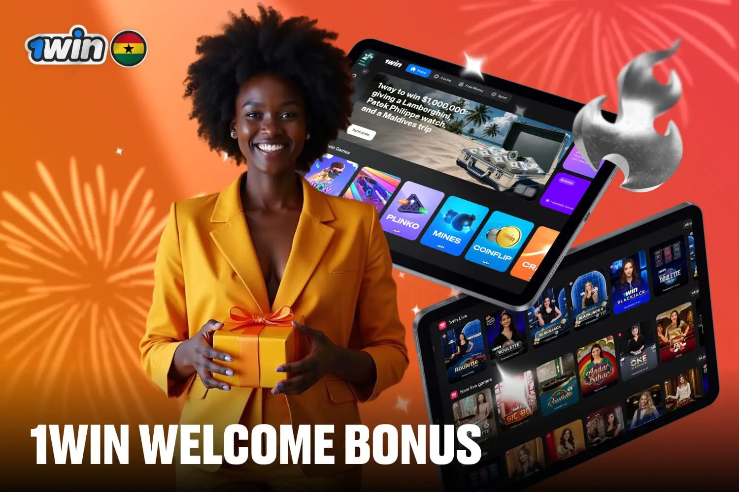 welcome bonus offer at 1win in Ghana